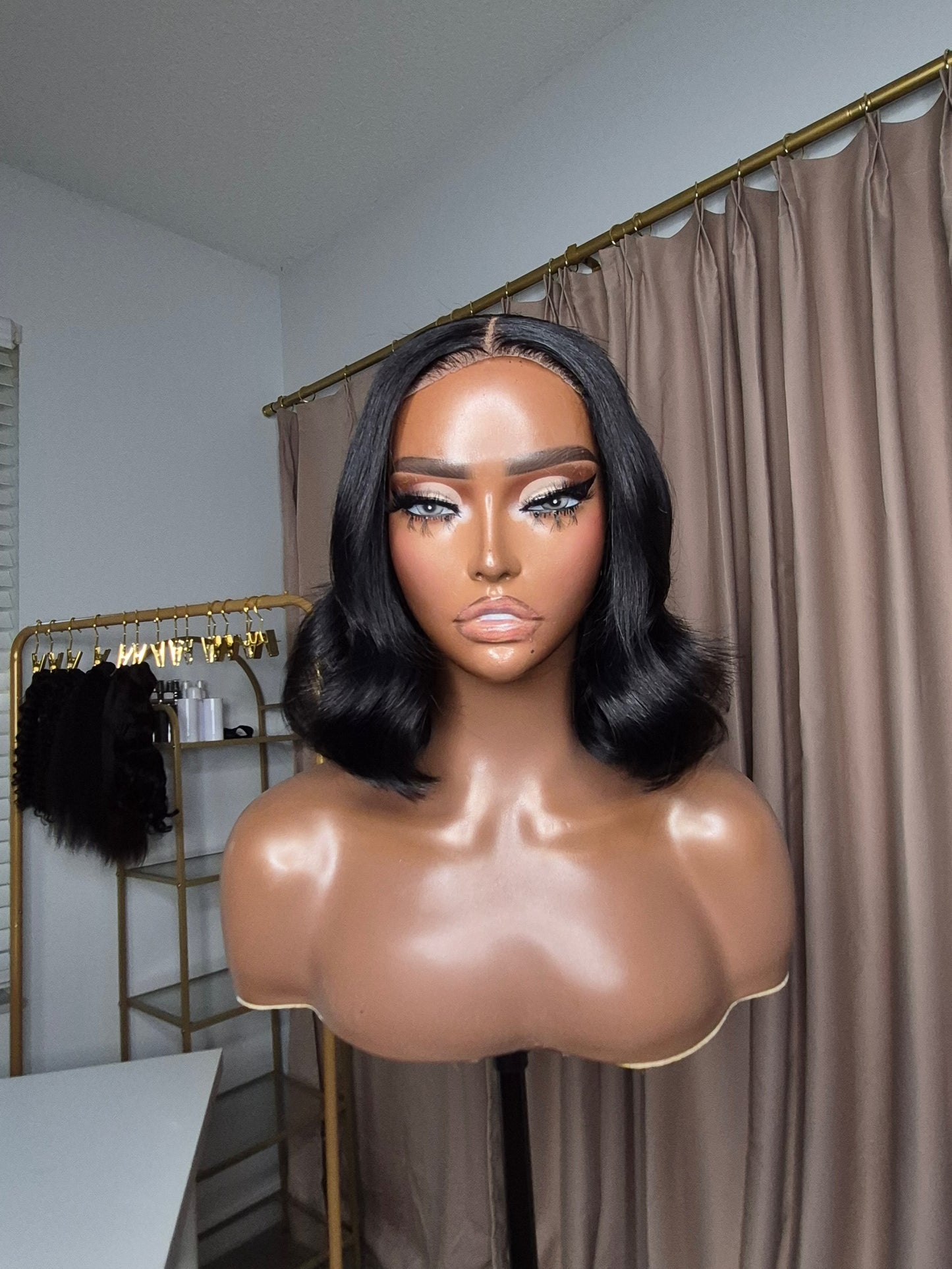 Renewed Wig #6 - Jet Black Curled Bob