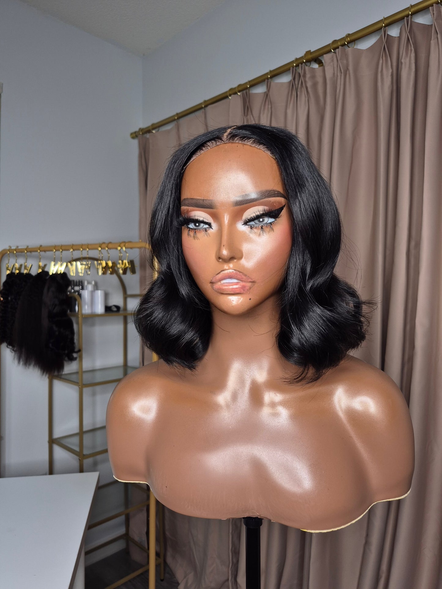 Renewed Wig #6 - Jet Black Curled Bob