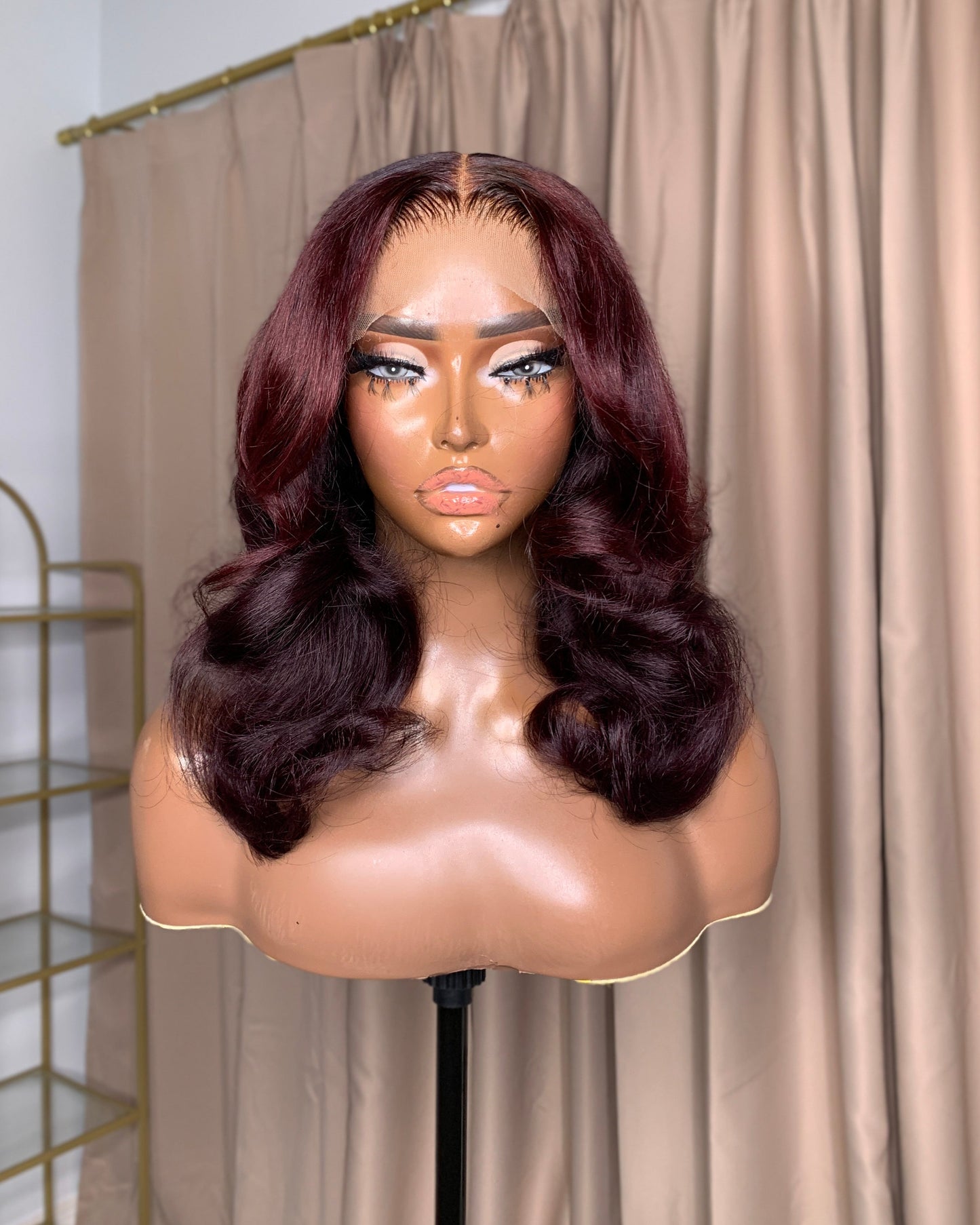 Renewed Wig #1 - (medium) Layered Burgundy Unit
